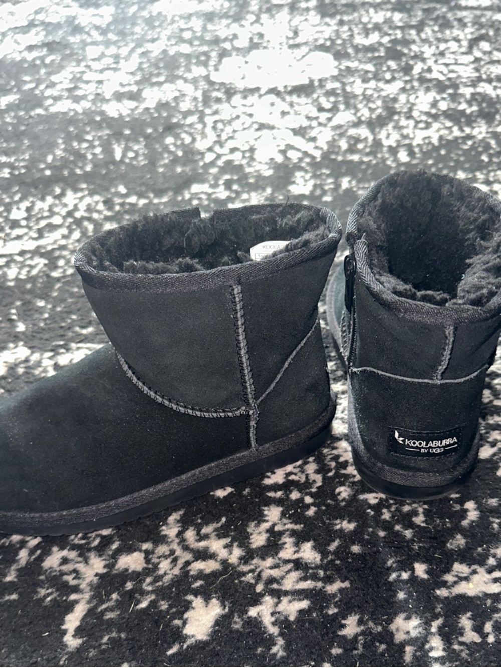 Koolaburra Black Cozy Shearling-Lined Kids Boots